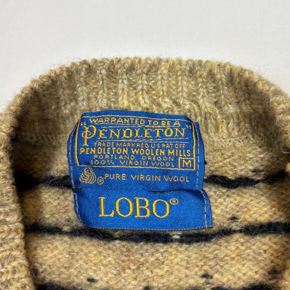 Vintage Pendleton Lobo Wool Fair Isle Sweater Women's Medium Cottage - Picture 4 of 10